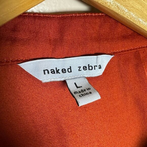 SALE! Rust Naked Zebra Blouse Size L EUC - Picture 5 of 5